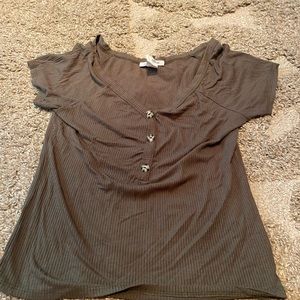 Tight fitting buttoned top